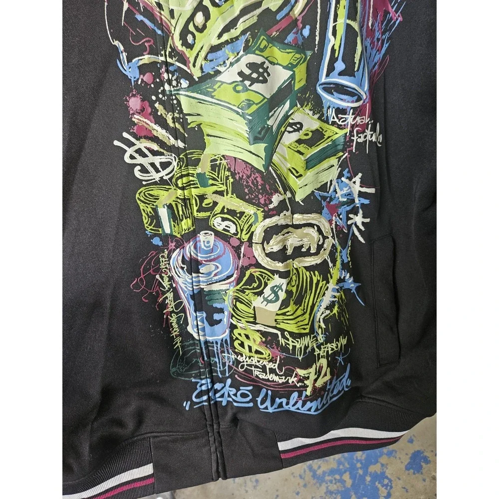 Vintage Ecko Unlimited 1972 Jacket Men's Size 2XL Graffiti Full Zip